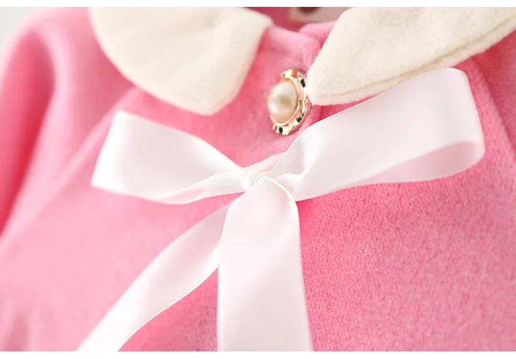 Пальто для маленьких девочек Новинка зимы Милые Дети Питер Пэн воротник куртка с