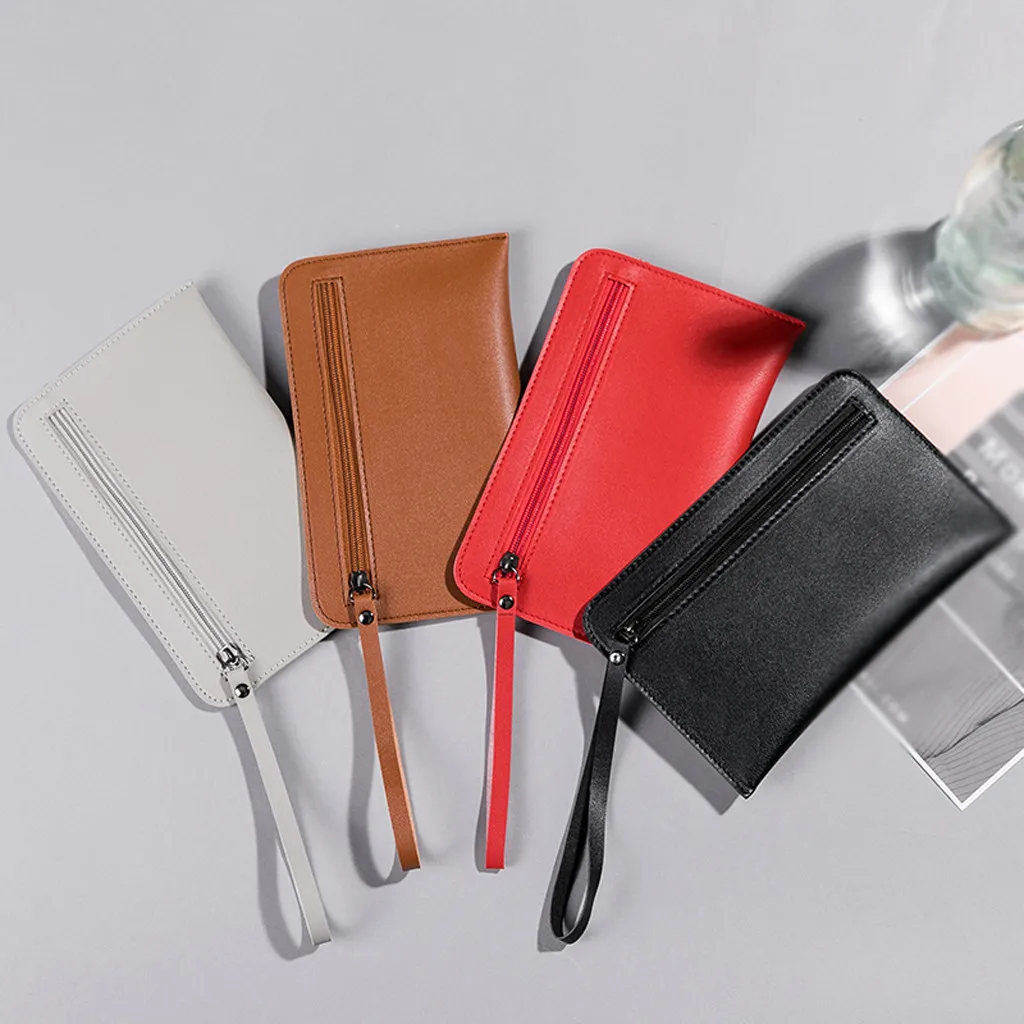 Кошелек женский простой однотонный длинный с отделением для карт|Женские