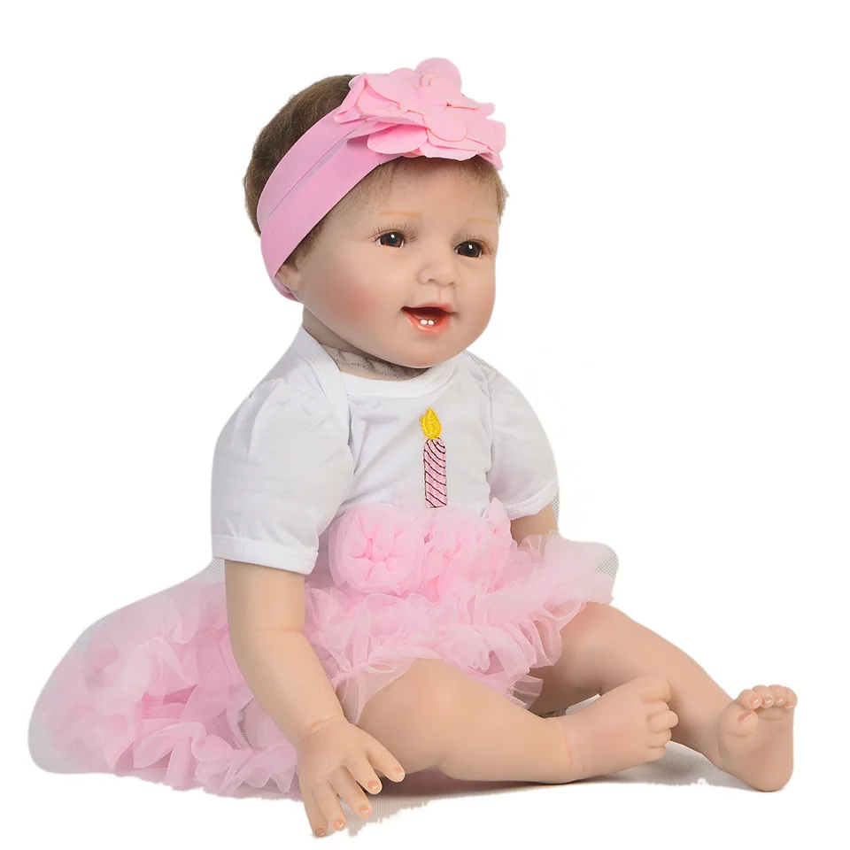 Кукла Bebes Reborn 55 см мягкая силиконовая кукла для тела игрушка девочек Реалистичная