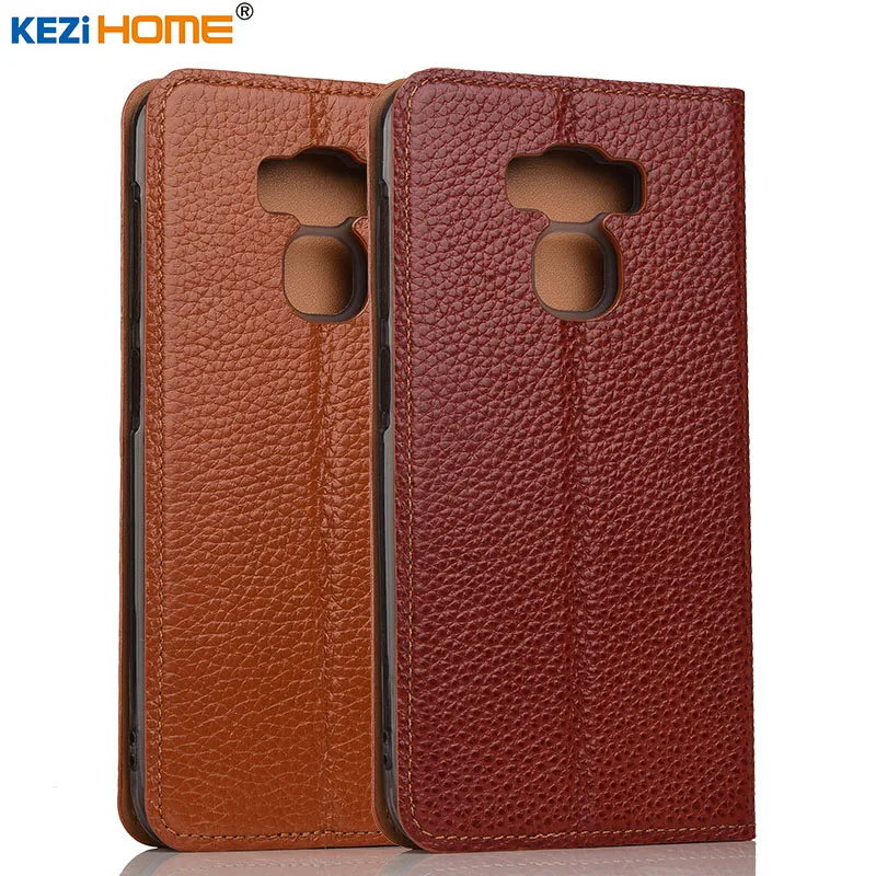 ASUS ZenFone 3 Max ZC553KL чехол KEZiHOME Litchi из натуральной кожи с откидной крышкой и подставкой
