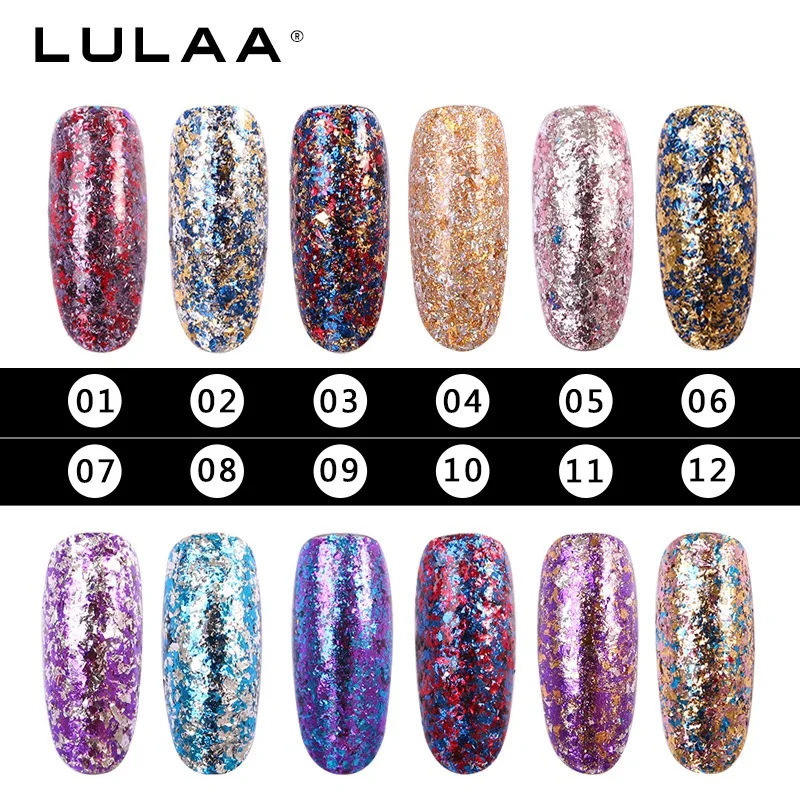 Lulaa Хамелеон нерегулярные Блестки для ногтей Звездные фольги цветной глиттер 3D