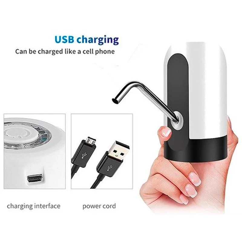Электрический насос для питьевой воды, портативный USB Перезаряжаемый переключатель, умный беспроводной водяной насос, диспенсер для бутилированной воды