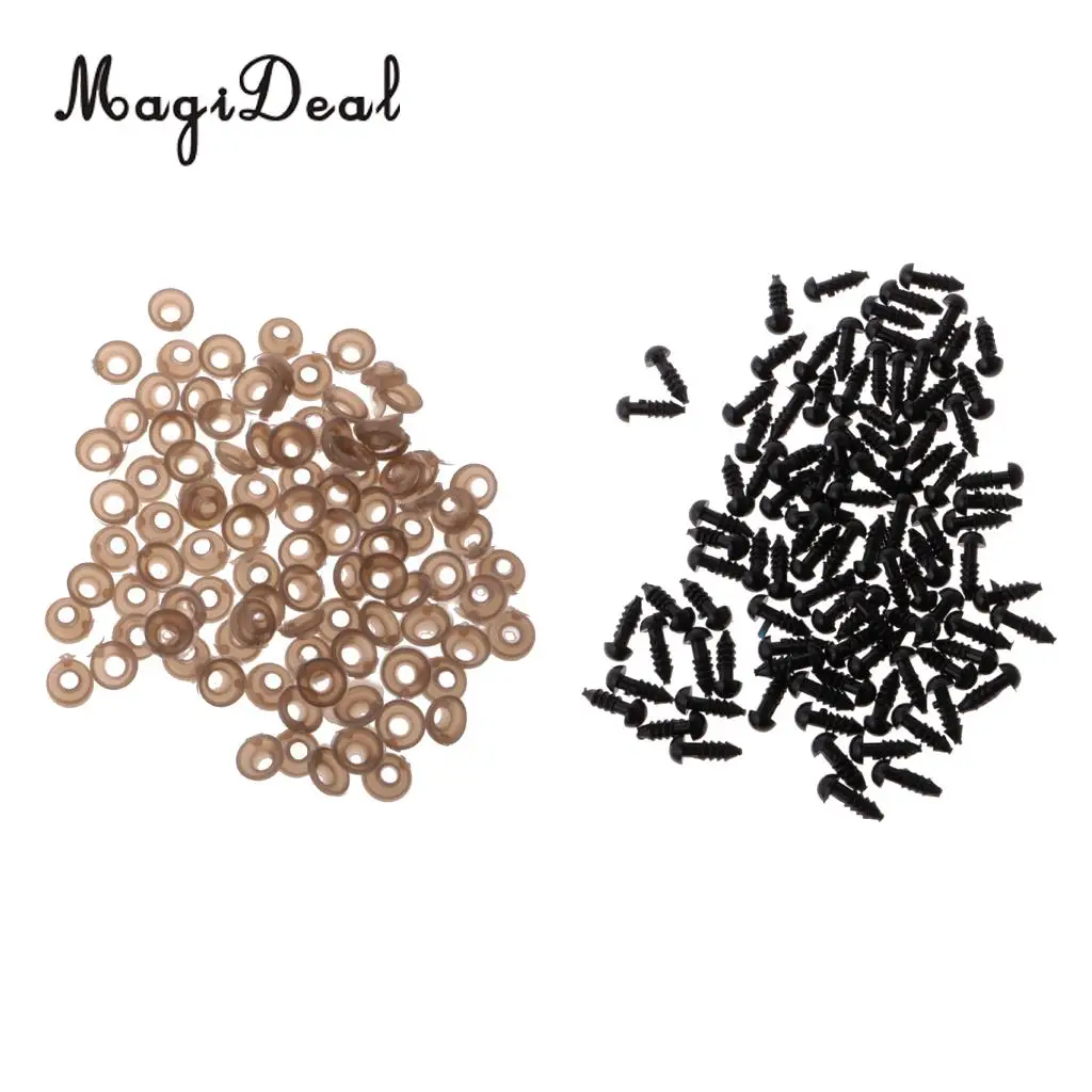MagiDeal 200 штук 6 мм 8 черные защитные глаза для DIY Тедди мишки мягкие игрушки животное