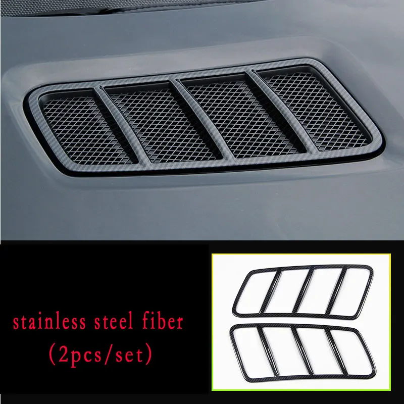 stainless fiber 2pcs Передняя отделка двигателя для Mercedes Benz gle coupe c292 amg w166 350d ml350 2012 gl 320 450x166 gls аксессуары для интерьера - Название цвета: stainless fiber 2pcs