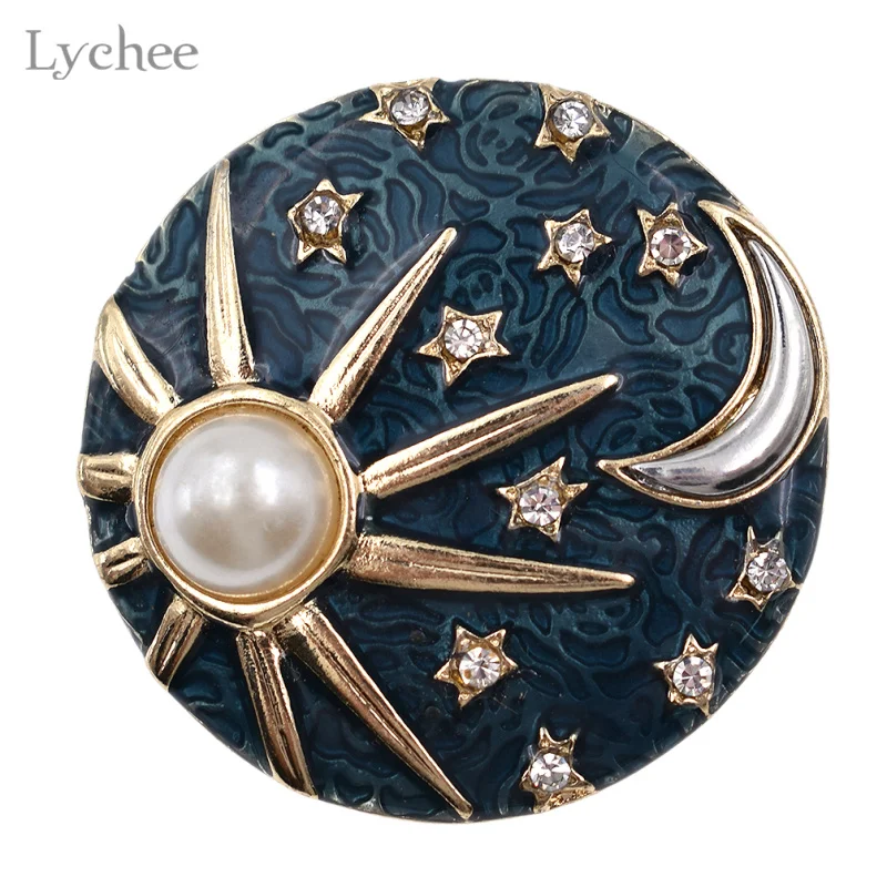 Lychee Galaxy Universe синяя эмалированная брошь с кристаллом Звезды Луна значок Сумка