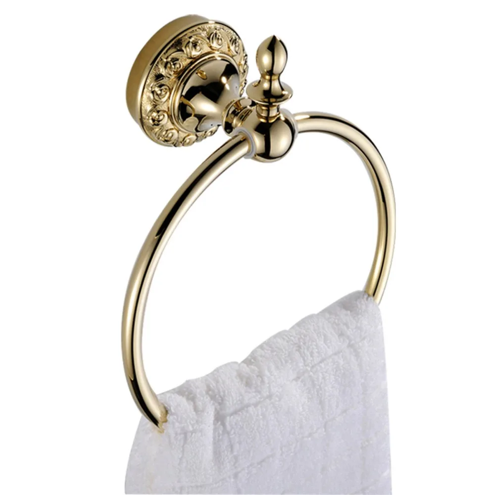 Современный латунный Блестящий держатель для полотенец Leyden гладкий