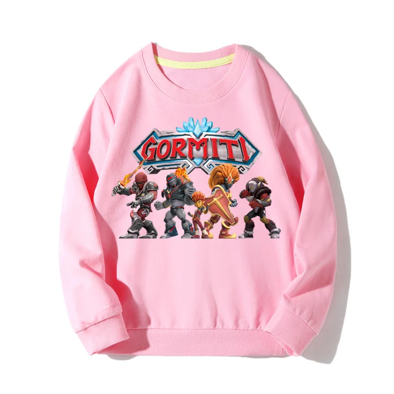 Pink Hooides Весенние хлопковые толстовки для мальчиков; Одежда для девочек; розовые милые толстовки с капюшоном с принтом «гормити»; детская одежда; пальто с длинными рукавами для больших детей; JX025 - Цвет: Pink Hooides