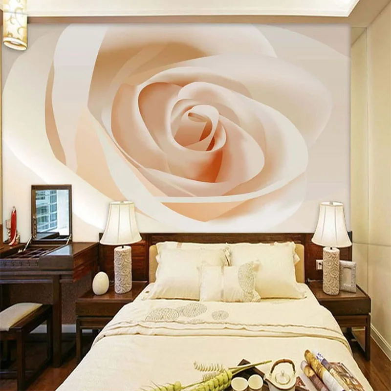 Настенные 3D обои с белой розой Современные Простые комнатные уютным дизайном для
