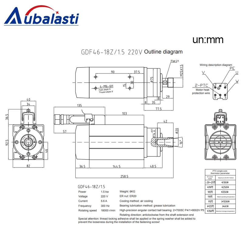 Hqd шпиндель 2.2KW фрезерный станок с ЧПУ мотор шпинделя 220V 7.8A 300HZ ER20 воздушного