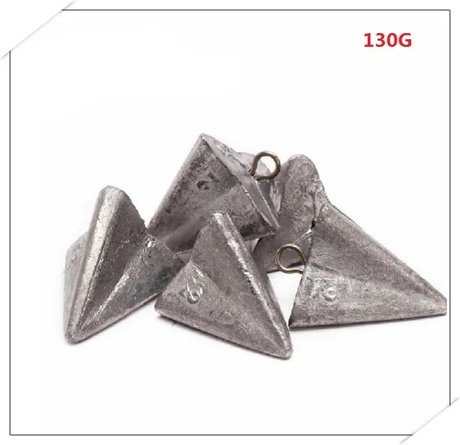 

3pcs Free shipping 130g triangle lead fishing sinkers with ring