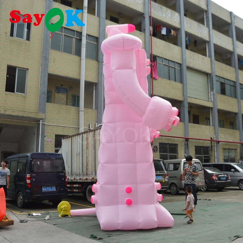 Розовый надувной робот 5 м надувная мультяшная модель для рекламы шоу