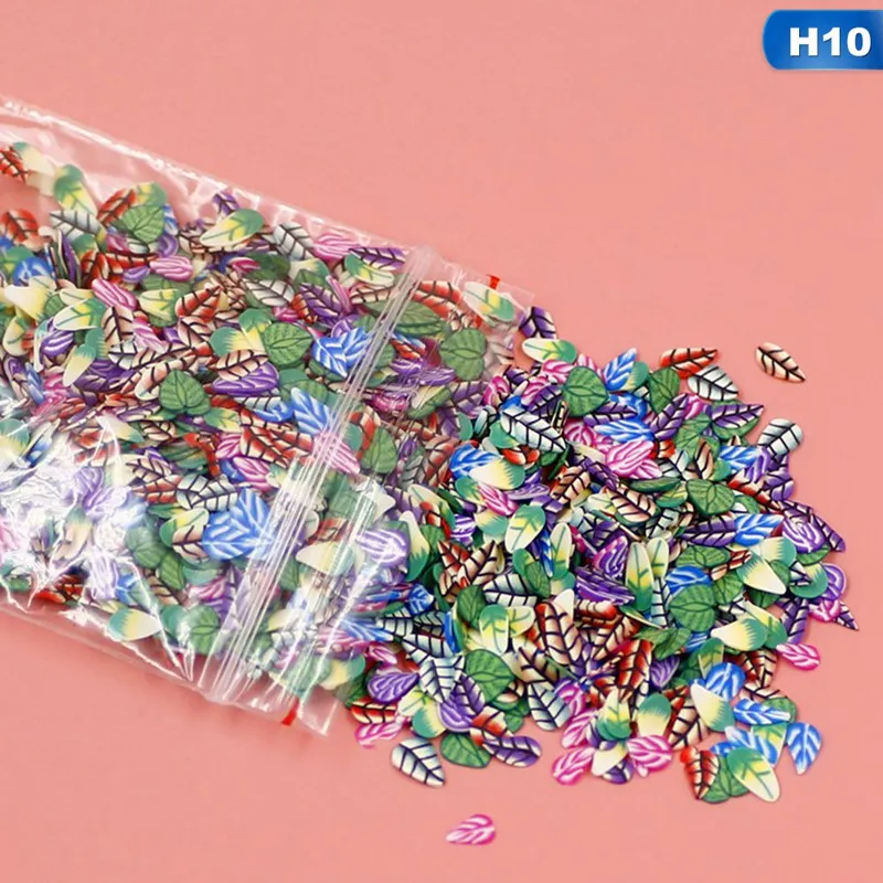 10 1000 шт Мягкие кусочки слизи, мягкие керамические фруктовые кусочки, смешанные для ногтей, украшения своими руками - Цвет: 10
