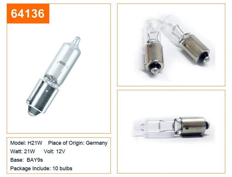 10 шт. OSRAM S25 H6W H21W P21W PY21W 12V исходной линии фары указателя поворота Стоп-сигнал светлые Противотуманные фары OEM автомобильная галогеновая лампы