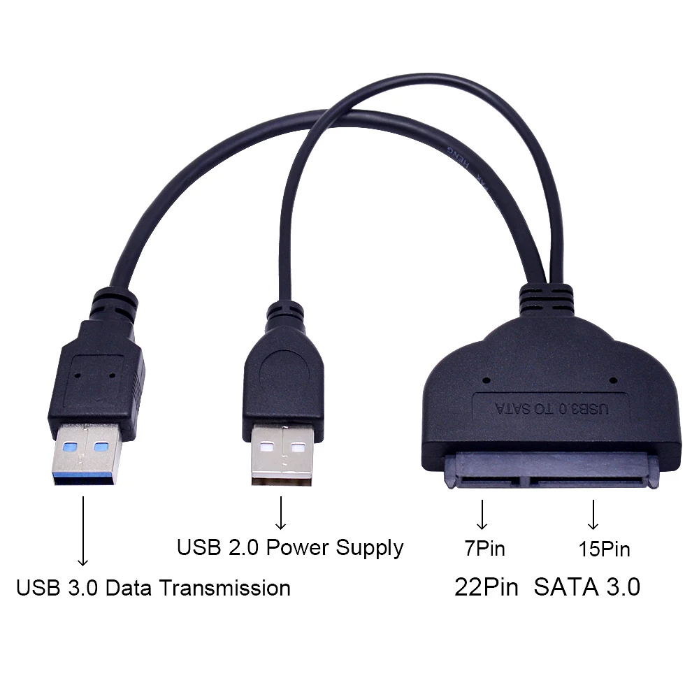 CHIPAL USB 3 0 2 на SATA Мощность кабель адаптер высокое Скорость USB3.0 22 контактный