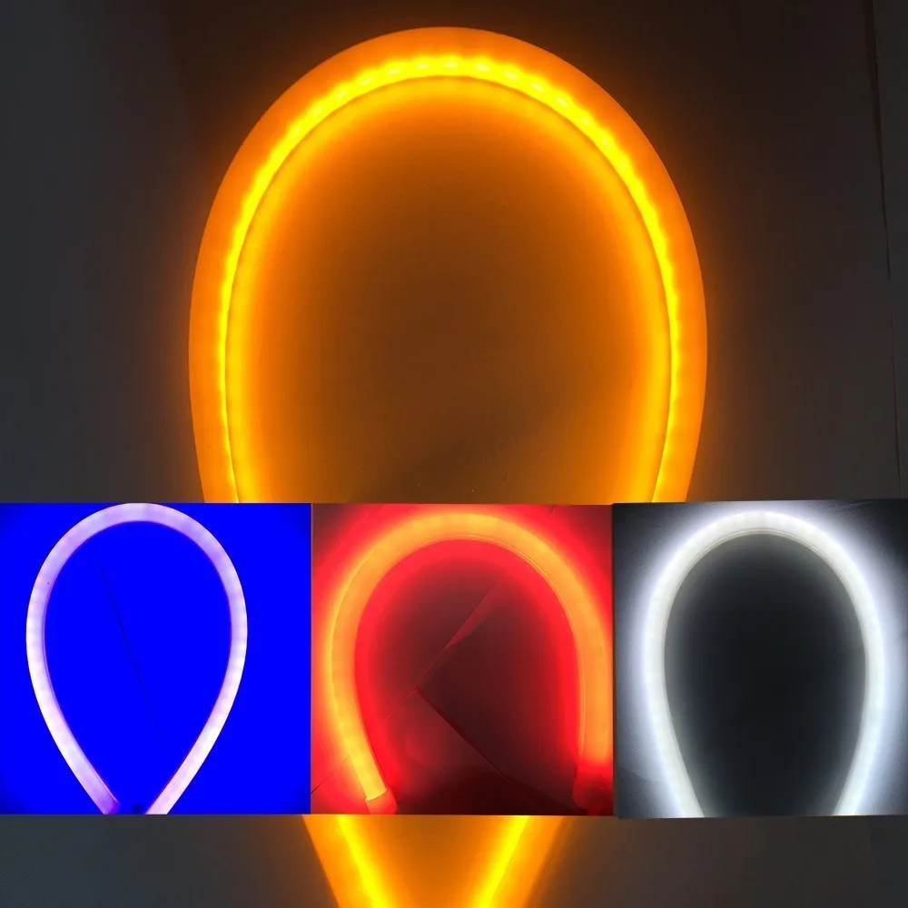 2X 60 см дневные ходовые огни универсальная гибкая мягкая трубка направляющая