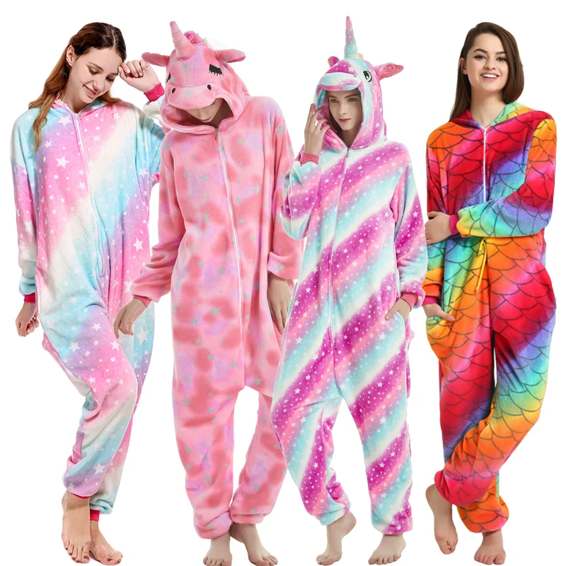 Пижама с единорогом для взрослых комбинезон животными Kugurumi женщин и мужчин