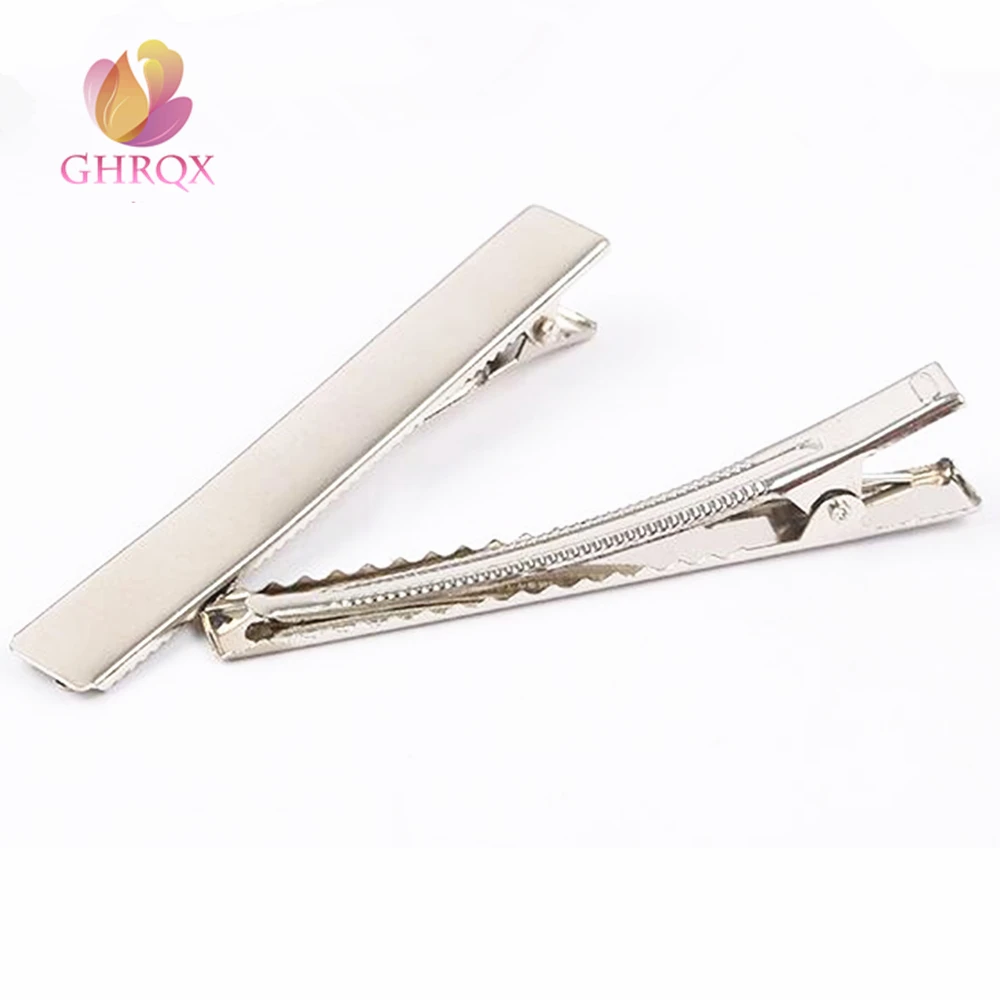 

GHRQX Iron Flat Alligator Hair Clip DIY accessories wholesale hair accessories hairpin material Square head clip 10 pcs