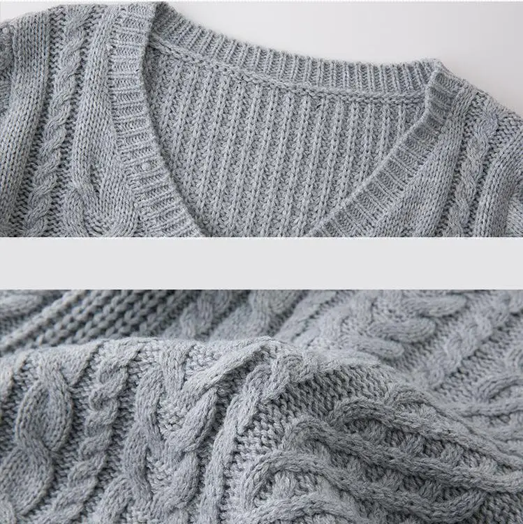 Suvance осенний Повседневный вязаный Однотонный свитер с v-образным вырезом и