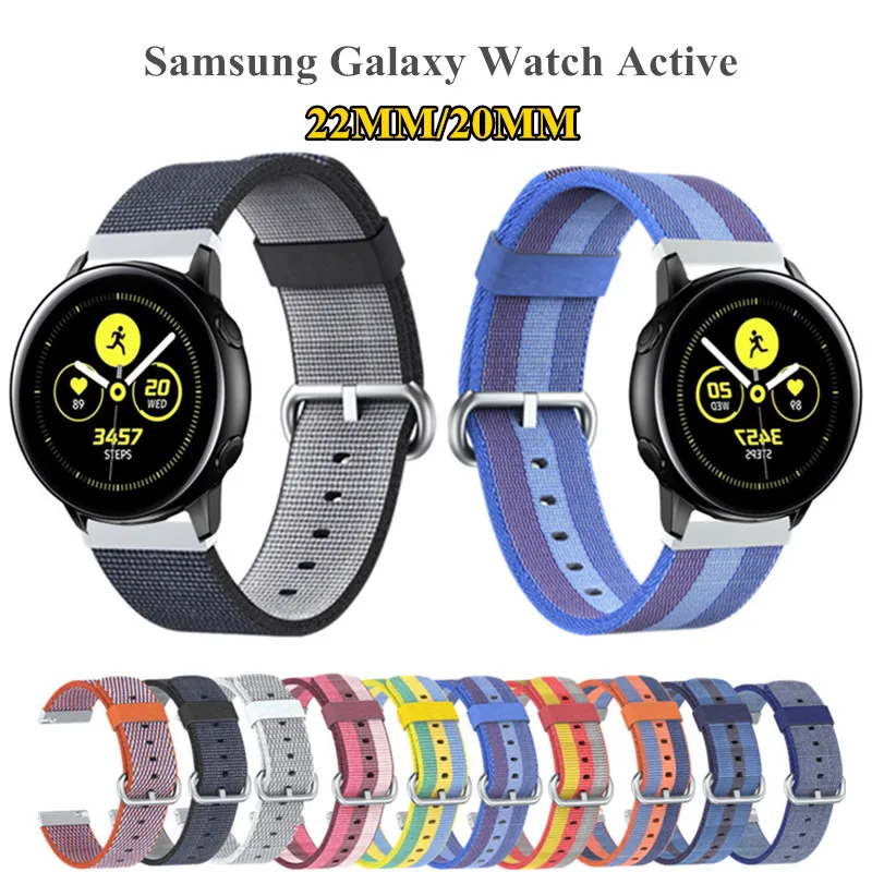 Ремешок нейлоновый для Samsung Galaxy Watch Active сменный Плетеный спортивный браслет умных