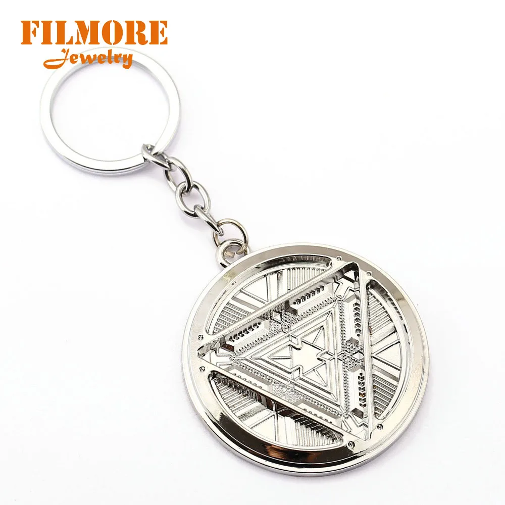

2018 New The Avengers Infinity War Keychain Iron Man Pendant Keychain Fashion Round Ironman 5cm Pendant Key Chain Key Holder