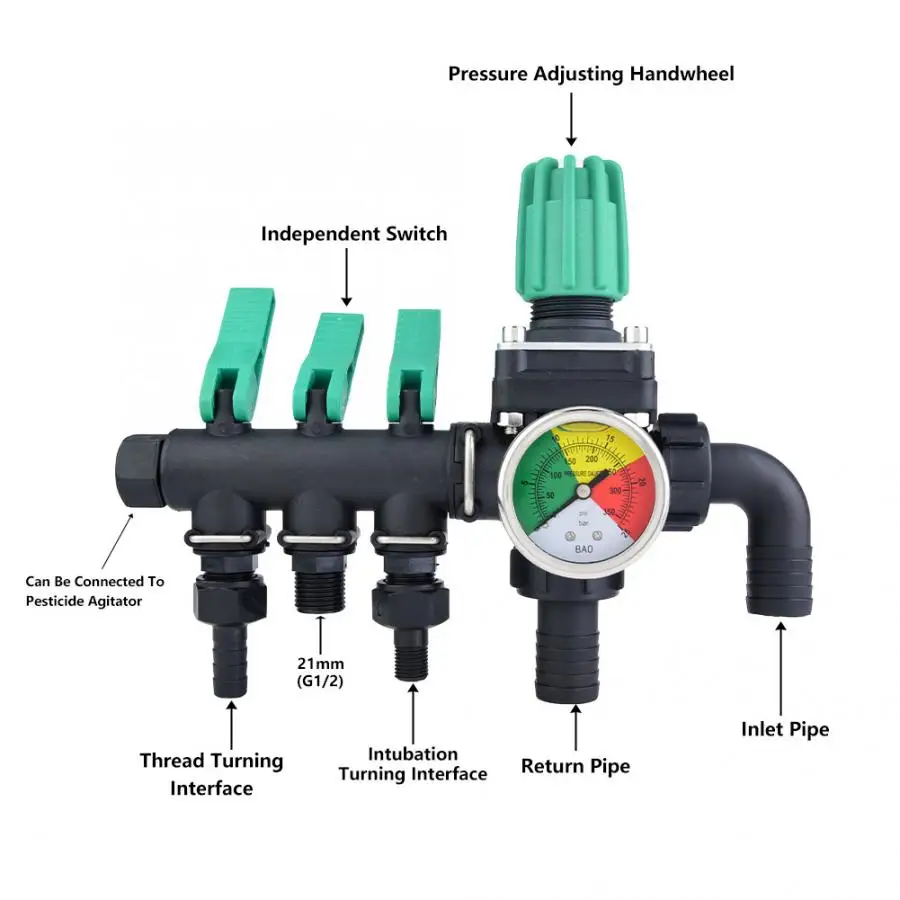 Регулирующий запорный клапан сельскохозяйственного распылителя 3 способа