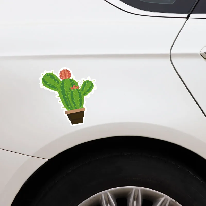 YJZT 12.9*13.7CM Unique Cactus Flowers Decor Car Stickers Bumper Window Decoration 11A0913 | Автомобили и мотоциклы