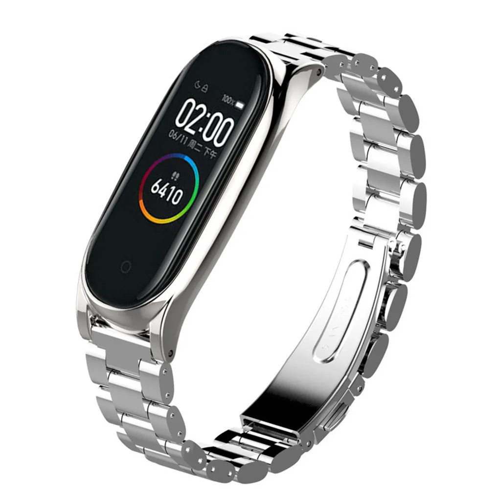 Ремешок из нержавеющей стали для xiaomi mi band 3 металлический браслет смарт-часов 4