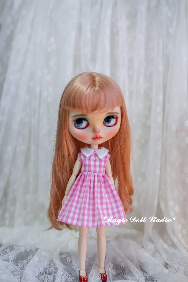 [MG688] Новинка года Neoblythe куклы наряды# черный жилет в сетку платье для Neoblythe Azone OB24 куклы в розницу - Цвет: Розовый