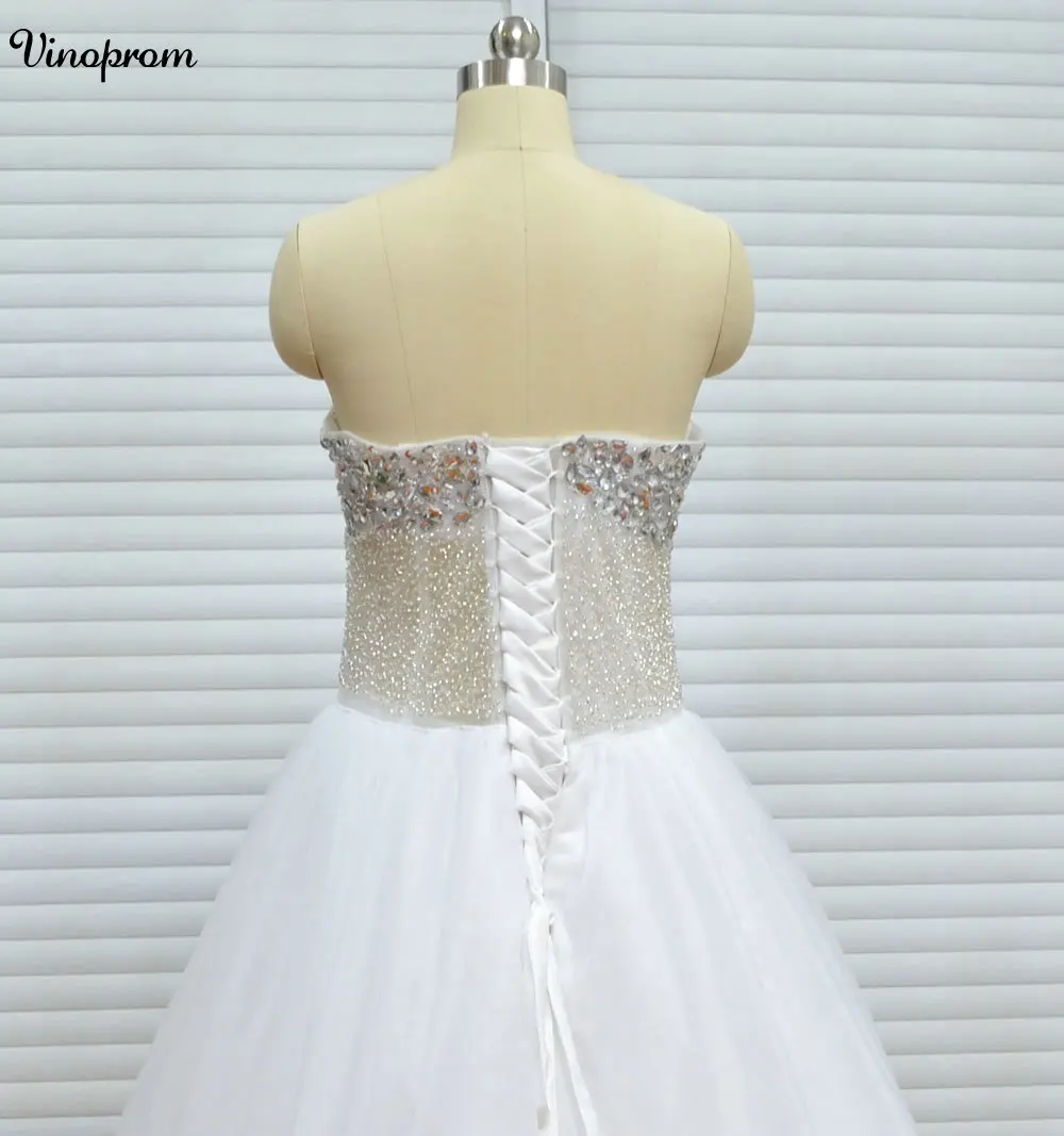 Очаровательные Белые Свадебные платья а-силуэта дешевые свадебные из тюля с