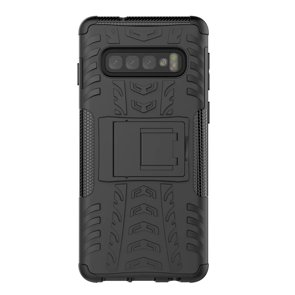 For Samsung Galaxy S10 Plus Lite Shockproof Silicone Armor Phone Case S10E E TPU Back Stand Cover Shell | Мобильные телефоны и