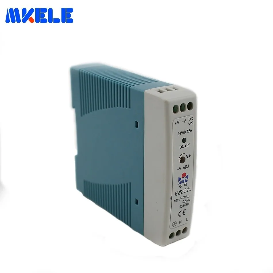 10 Вт 5 в 12 В 24 В AC DC MDR-10 Мини Размер din-рейку импульсный источник питания одиночный выход источник питания для светодиодного драйвера
