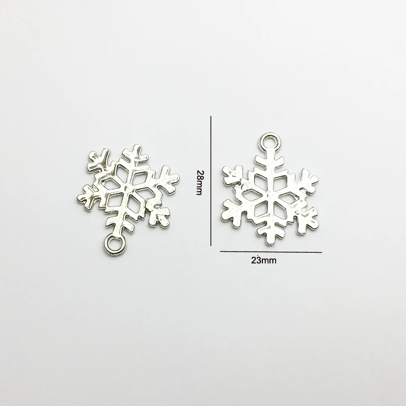 30 шт./лот Новое поступление серебряные подвески в форме снежинки 28*23 мм Подвески
