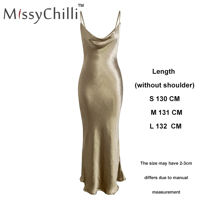MissyChilli/длинное платье миди с открытой спиной из золотого атласа на шнуровке; элегантное роскошное шелковое сексуальное платье для женщин; вечерняя Клубная одежда; летнее платье - Цвет: Золотой