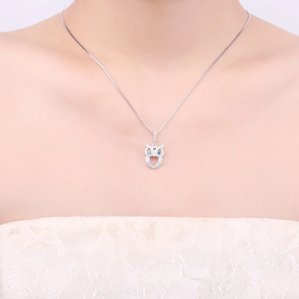 Jдворцовая Сова имитация нано изумрудное ожерелье с подвеской 925 драгоценные