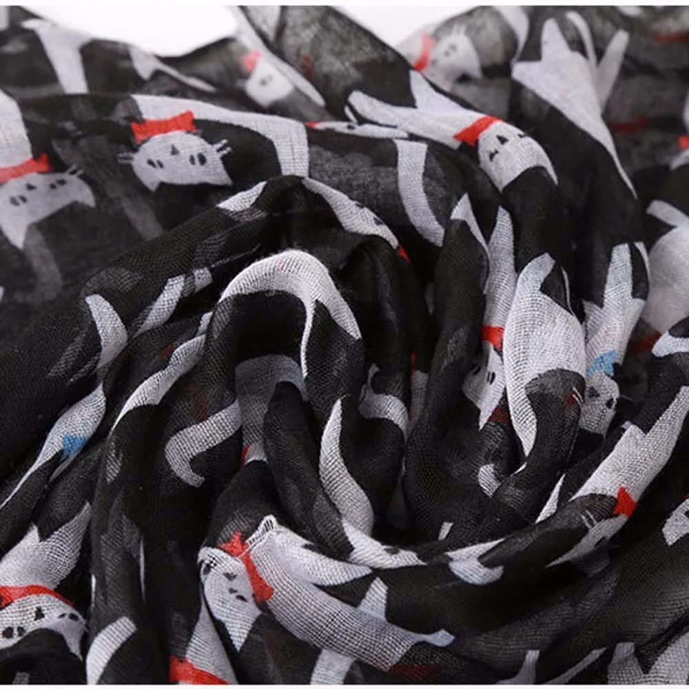 Девушки Женщины из тонкой прозрачной ткани с бантом и принтом в виде кошки