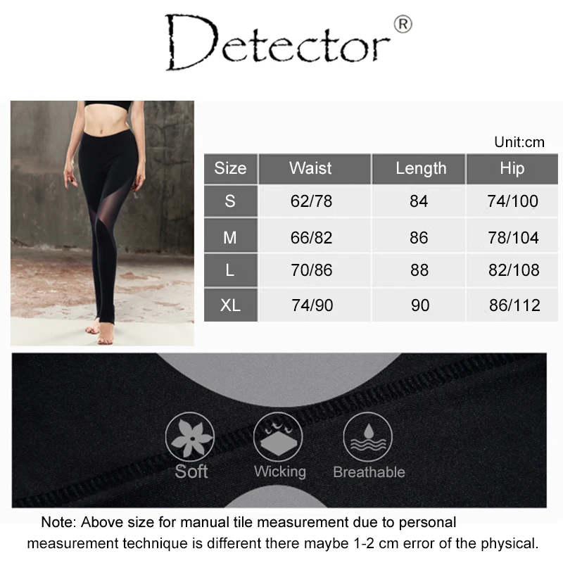 Детектор Сексуальные Леггинсы для йоги черные женские леггинсы с высокой талией