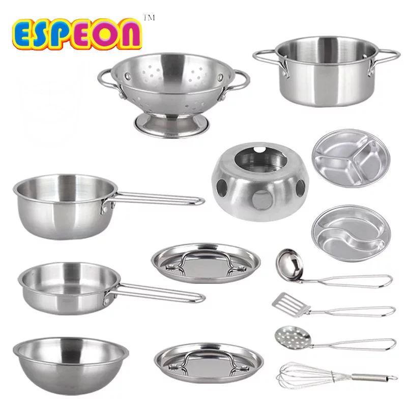 1 шт. детская забавная кухонная игрушка кастрюли из нержавеющей стали сковороды