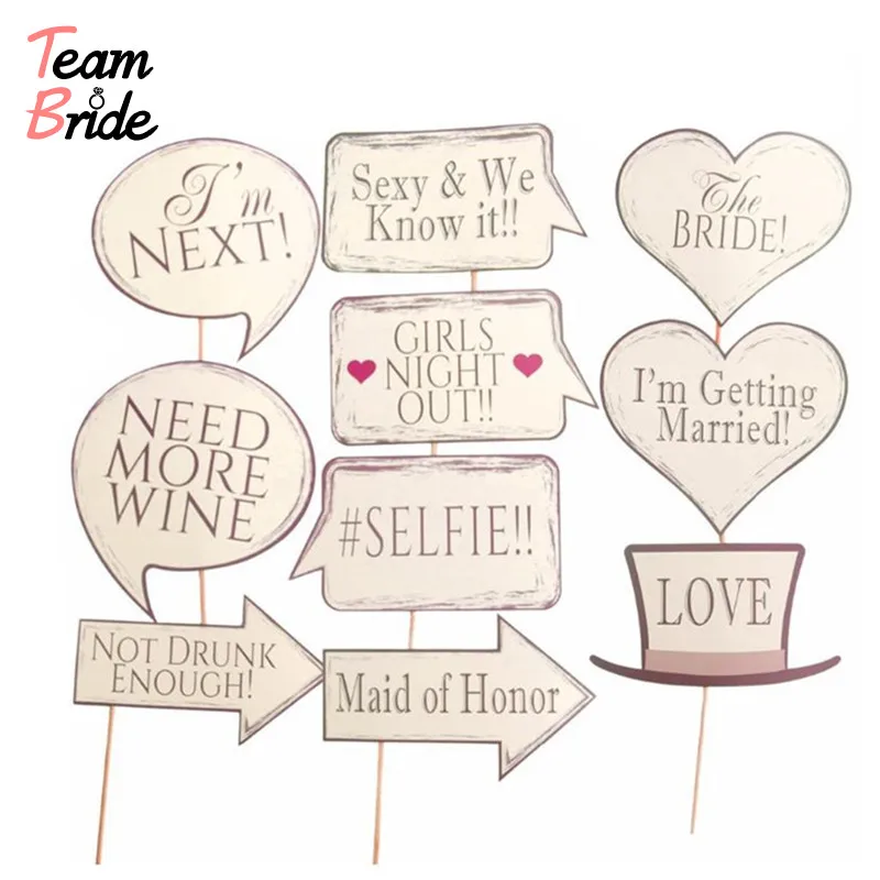 

Team Bride Photo Booth Props Wedding Photobooth Props Bachelorette Party Supplies Bride To Be Headband Bridal Shower Decoration