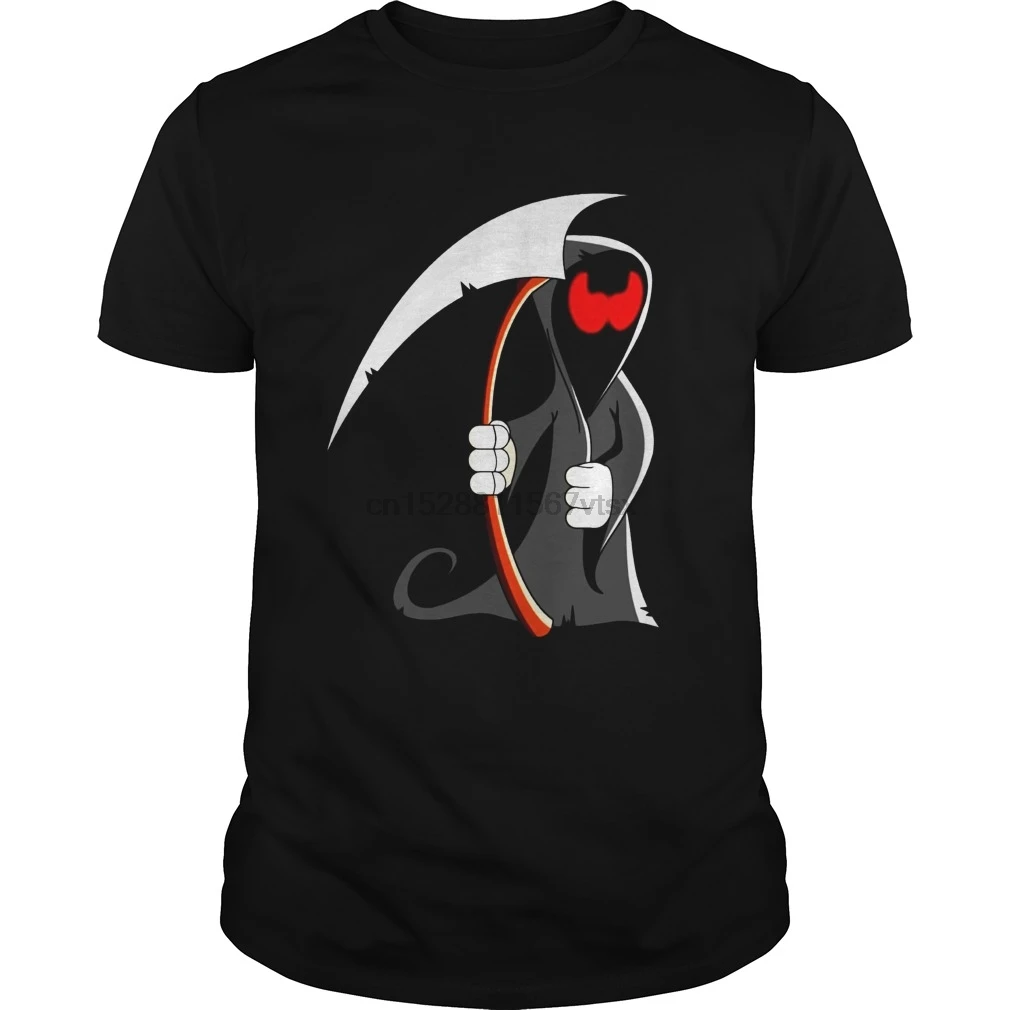 Мужская футболка с коротким рукавом счастливый Хеллоуин Grim Reaper мультяшная
