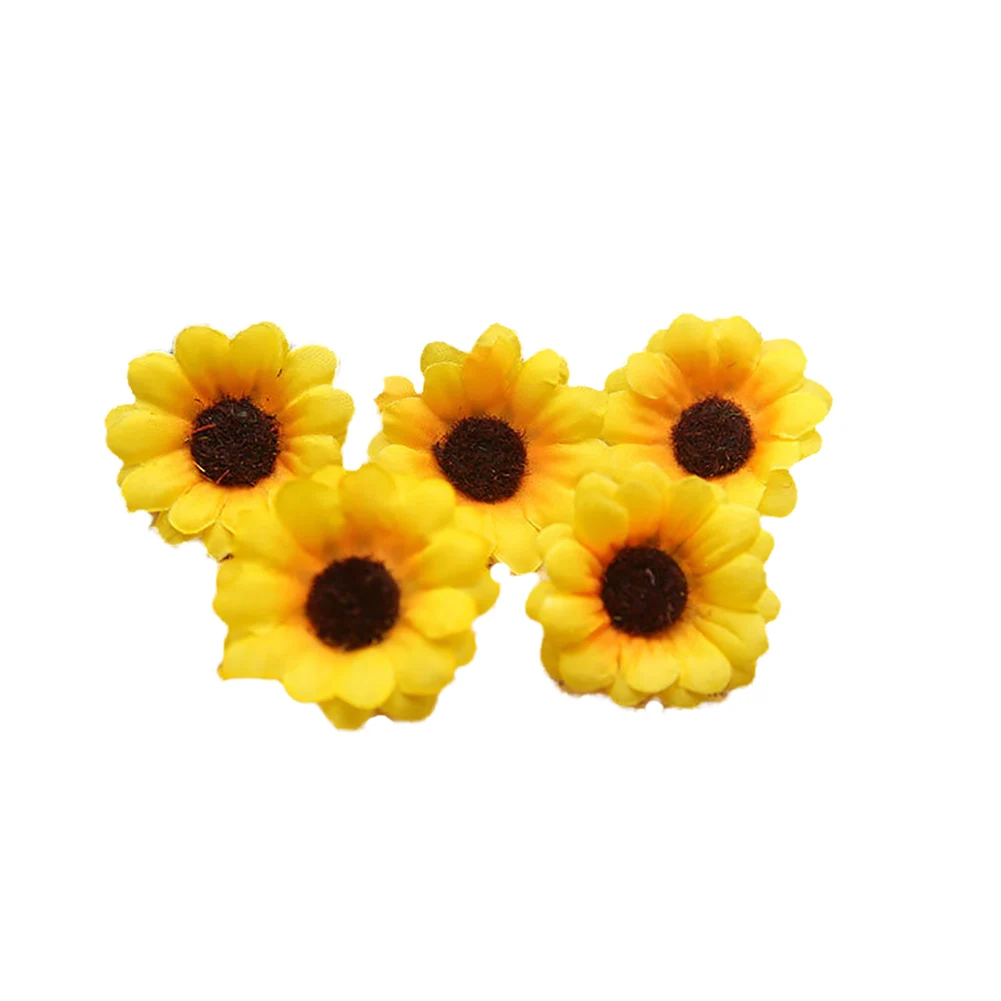 10 шт. моделирование Желтый Солнечный цветок искусственный для Свадебная