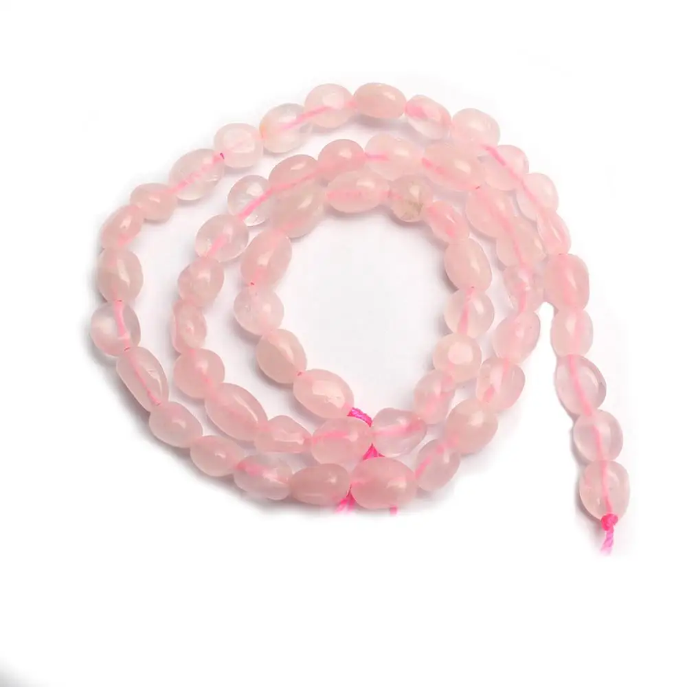 Rose Quartz Натуральный 5-8 мм неправильный Турмалин Рутиловый кварцевый произвольной формы каменные бусины для самостоятельного изготовления ювелирных изделий браслет 15 дюймов - Цвет: Rose Quartz