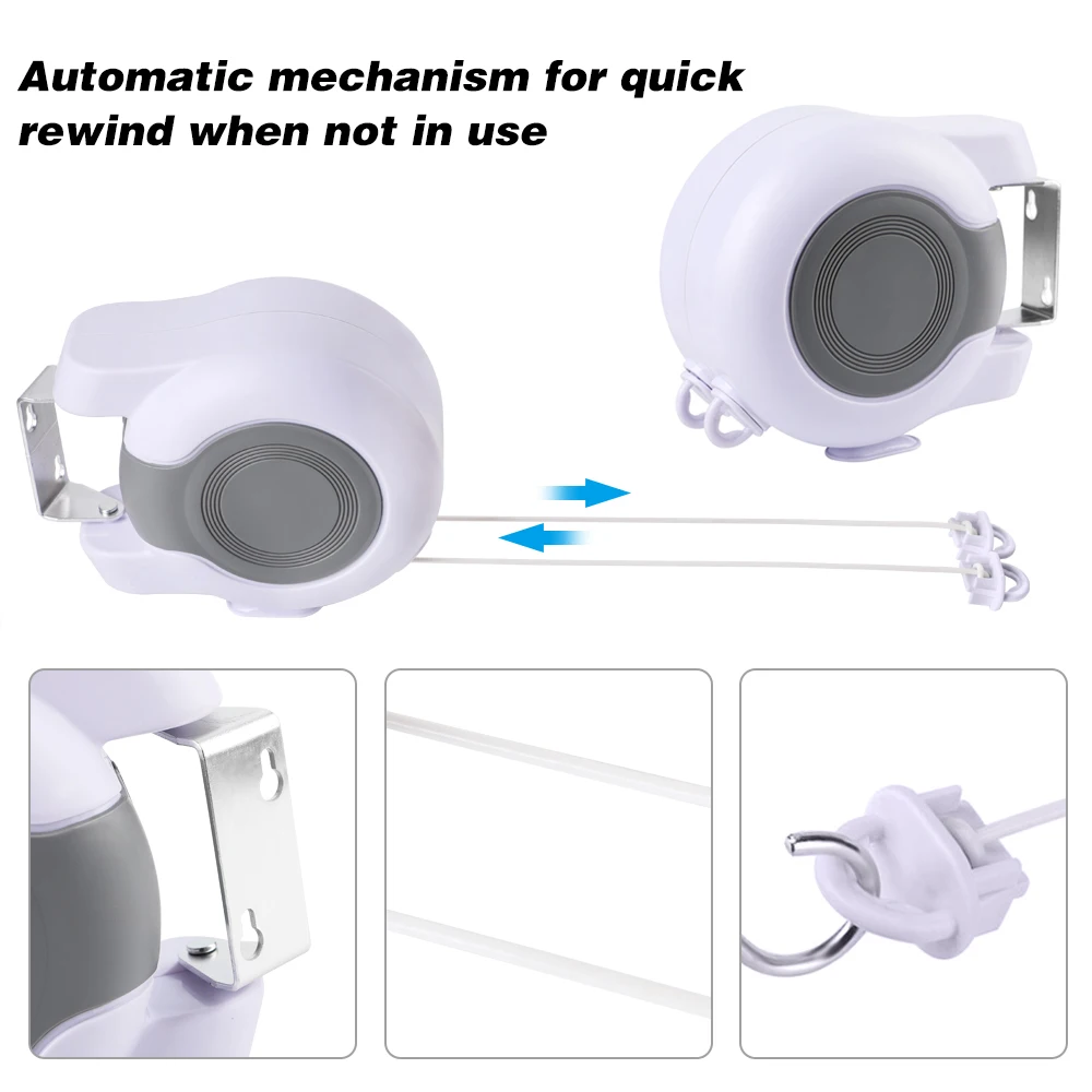 26 м Выдвижная Веревка для белья линия одежды наружное настенное крепление