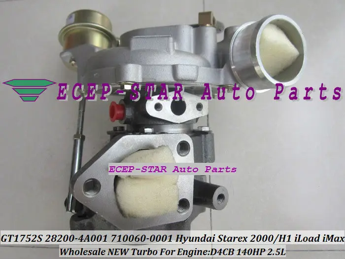 Турбокомпрессор Turbo GT1752S 710060 0001 5001S 28200 4A001 для HYUNDAI Starex CRDI Van iLoad iMax H1 D4CB 2.5L|turbocharger