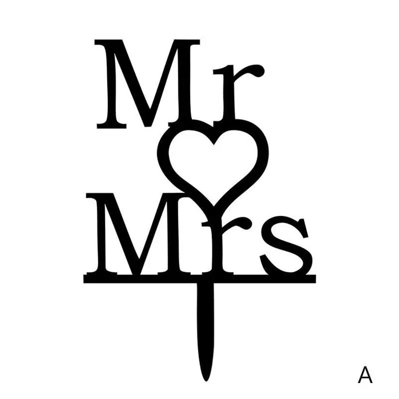 Mr Mrs торт Топпер деревянный свадебный торт Топпер счастливый торт украшение юбилей свадебный торт вставки деревянные свадебные принадлежности - Цвет: A