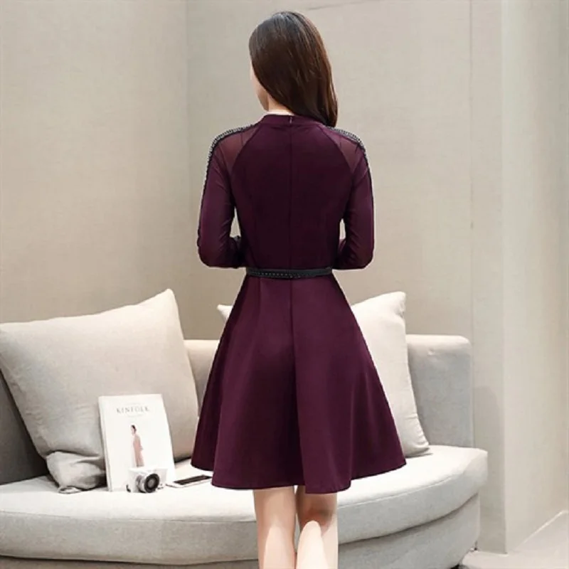 Весеннее скульптуры женское платье пикантные Повседневное Vestidos длинный рукав