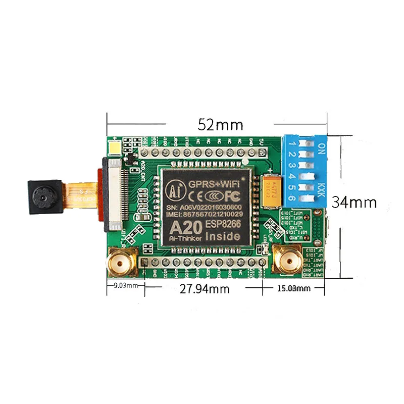 Elecrow GPRS Wi-Fi GSM Камера A20 модуль ESP8266 внутри SMS голос развитию мастер MCU Управление gprs