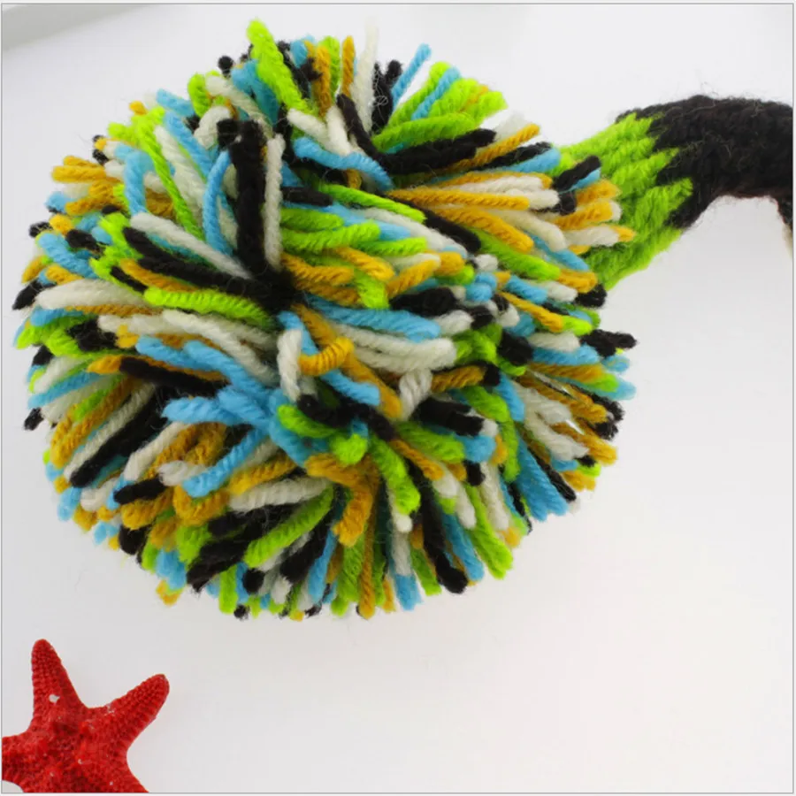 Вязаные крючком детские шапки с длинным хвостом вязаный костюм Добби детская