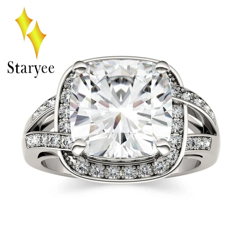Женское кольцо с подушкой Charles Colvard Forever One 5CT обручальные кольца огранкой VVS DEF