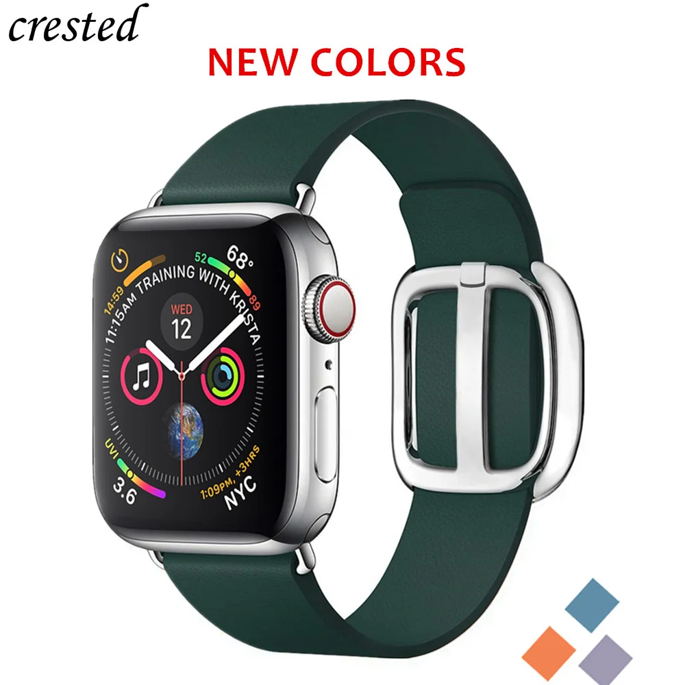 Современный ремешок с пряжкой для apple watch 4 band 44 мм 40 iwatch 42 38 кожаный браслет correa 3 2 1