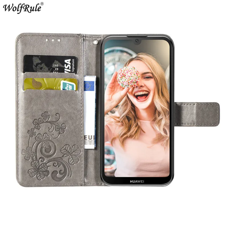 For Cover Huawei Y5 2019 Case Flip PU Card Holder Wallet Pouch Protective Bumper Phone Bag 5.71'' | Мобильные телефоны и